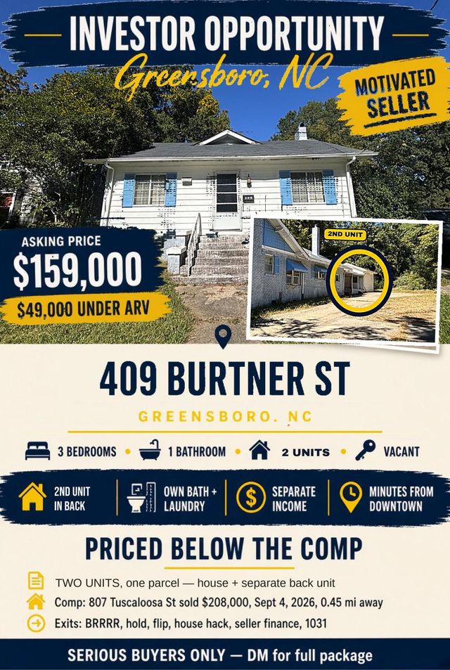 View of 409 Burtner St, Greensboro, NC 27406, USA